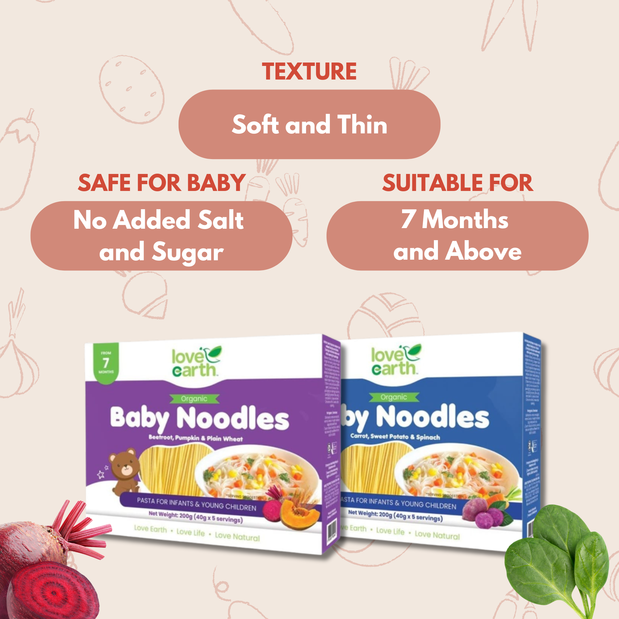 Baby Organic Noodle (40g x bundles) - Main Image