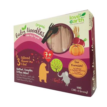 Baby Organic Noodle - Beetroot, Pumpkin & Plain (40g x 5 bundles)