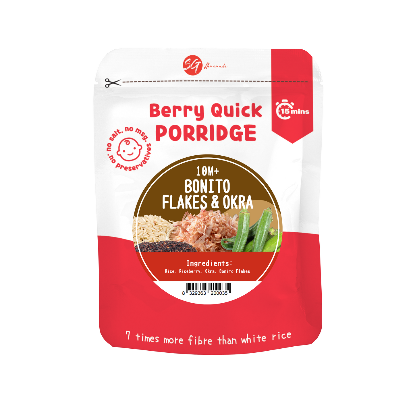 Berry Quick Porridge (Bonito Flakes & Okra)